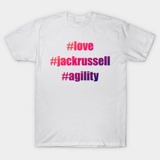 #love #jackrussell #agility in red and purple gradient T-Shirt